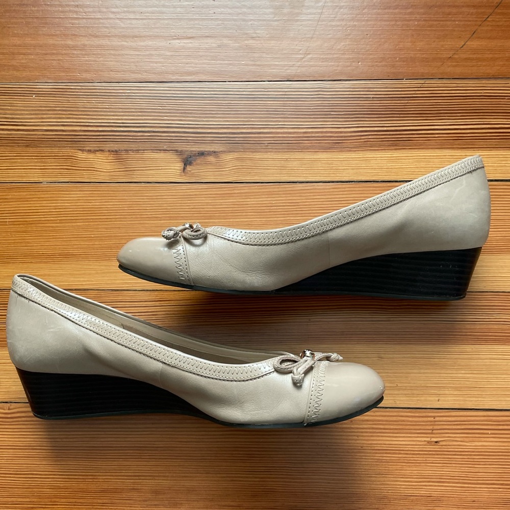 Cole Haan Nude Wedge Shoes - Good Condition